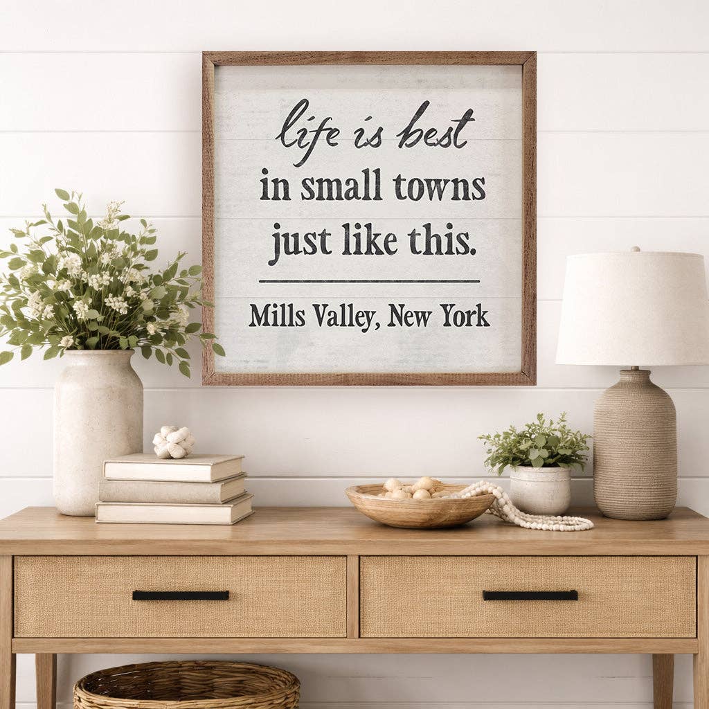 Life Is Best In Small Town Personalized: White / 4x4
