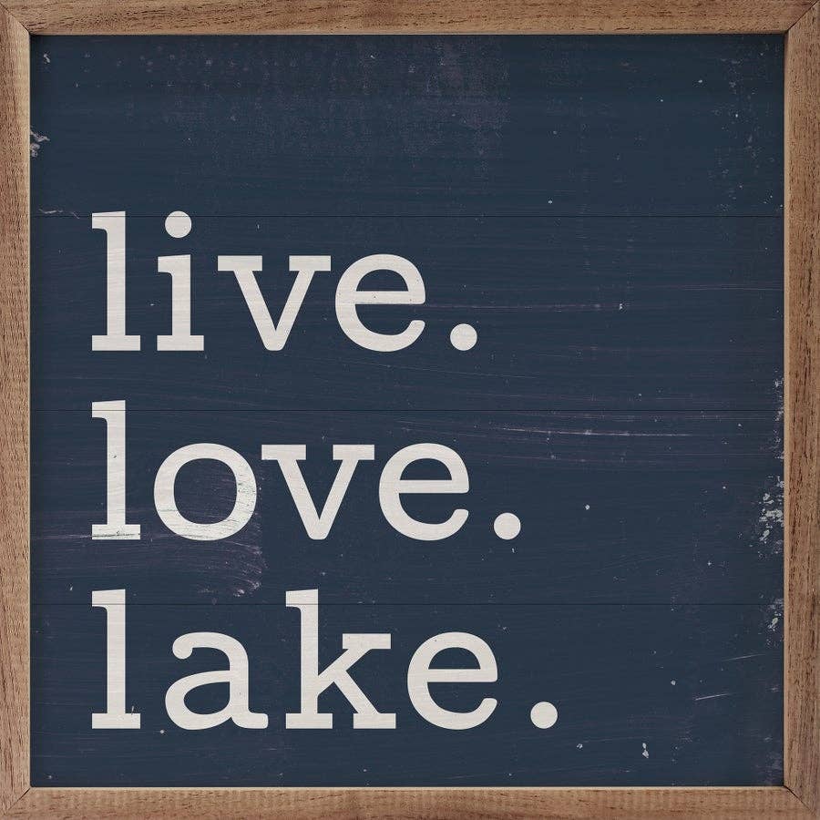 Live Love Lake Period Blue: 4 x 4 x 1