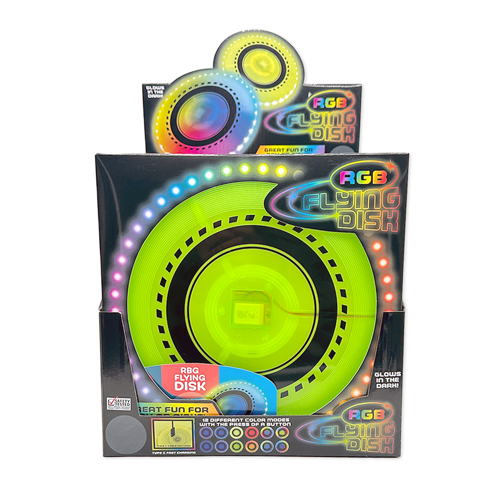 RGB Glow in the Dark Light-up Flying Disc - 6/Display: Wholesale Price