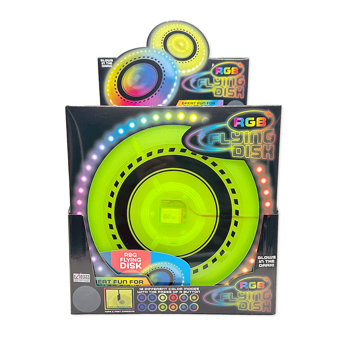 RGB Glow in the Dark Light-up Flying Disc - 6/Display: Wholesale Price