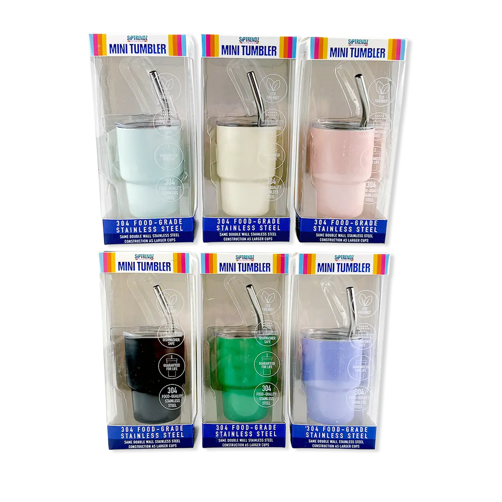 Mini Shot 2oz Stainless Steel Tumblers Boxed - 12/Display: Wholesale Price