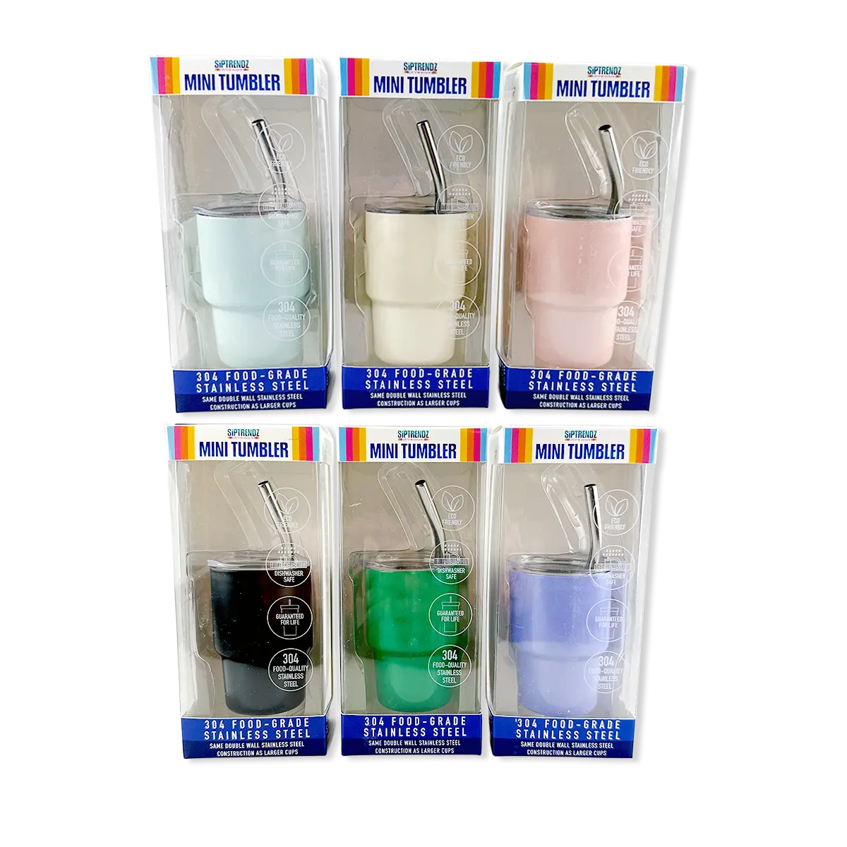 Mini Shot 2oz Stainless Steel Tumblers Boxed - 12/Display: Wholesale Price