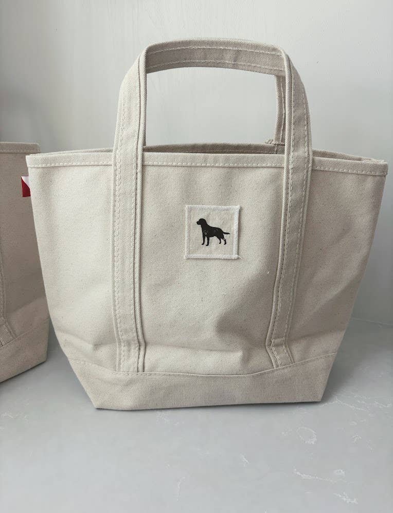 Pawprint and Dog Canvas Mini Boat Tote: Half paw print half dog