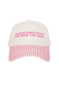 Please Be Patient With Me I'm From The 1900s Trucker Hat: Pink and Light Pink Stripe