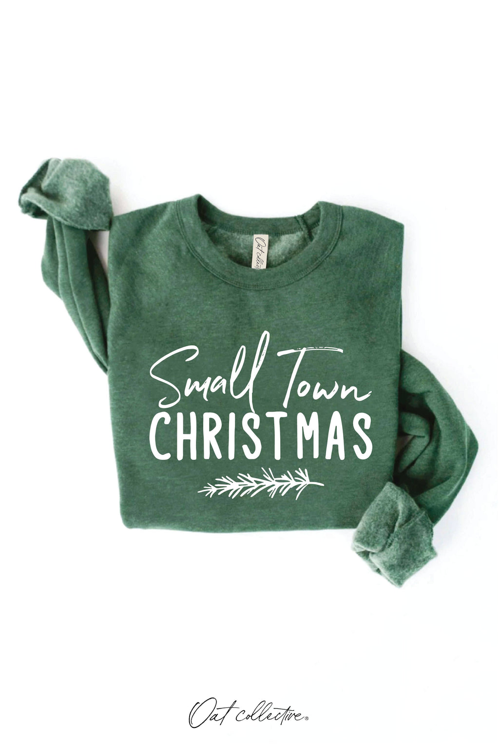 SMALL TOWN CHRISTMAS Graphic Sweatshirt: HEATHER DUST / S