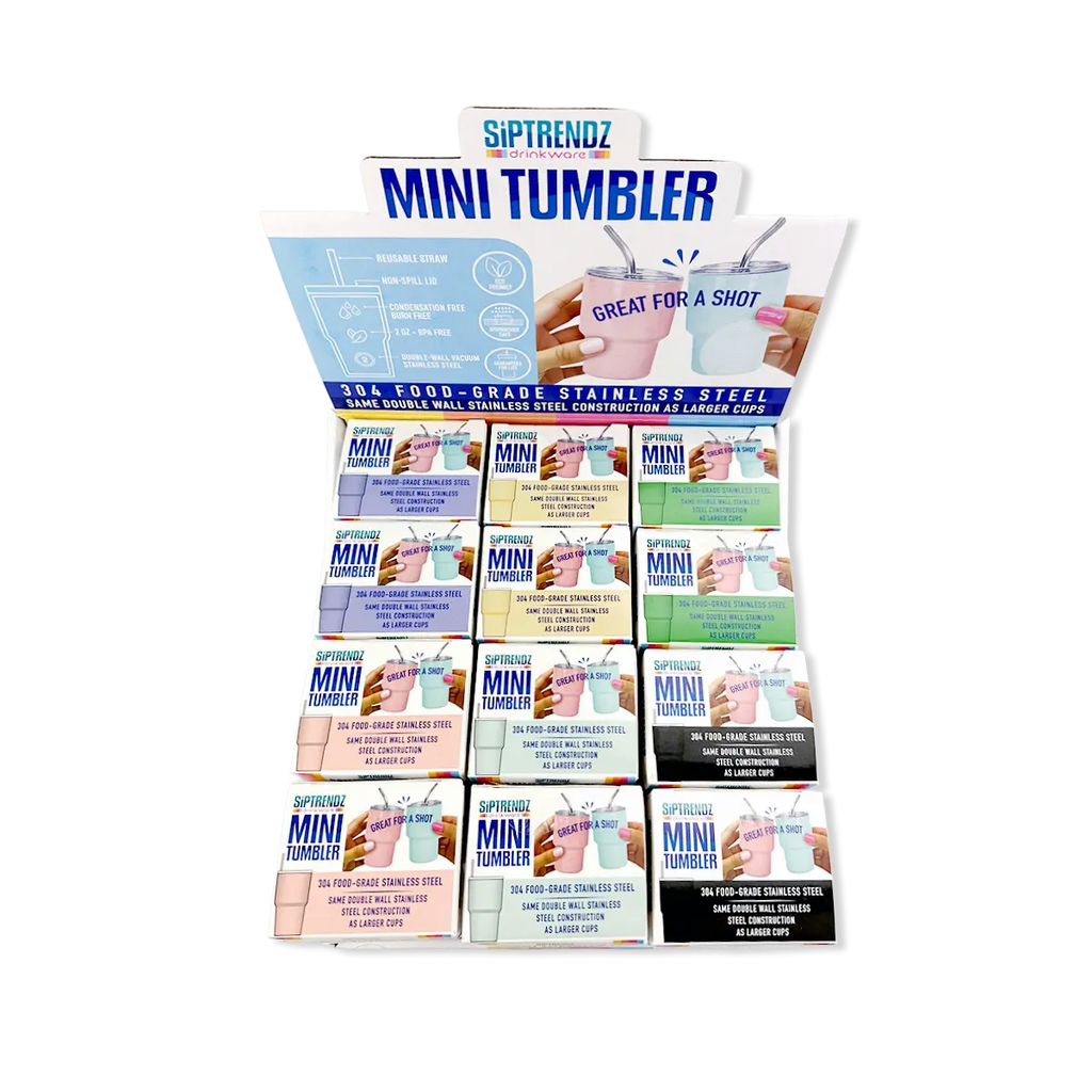 Mini Shot 2oz Stainless Steel Tumblers Boxed - 12/Display: Wholesale Price