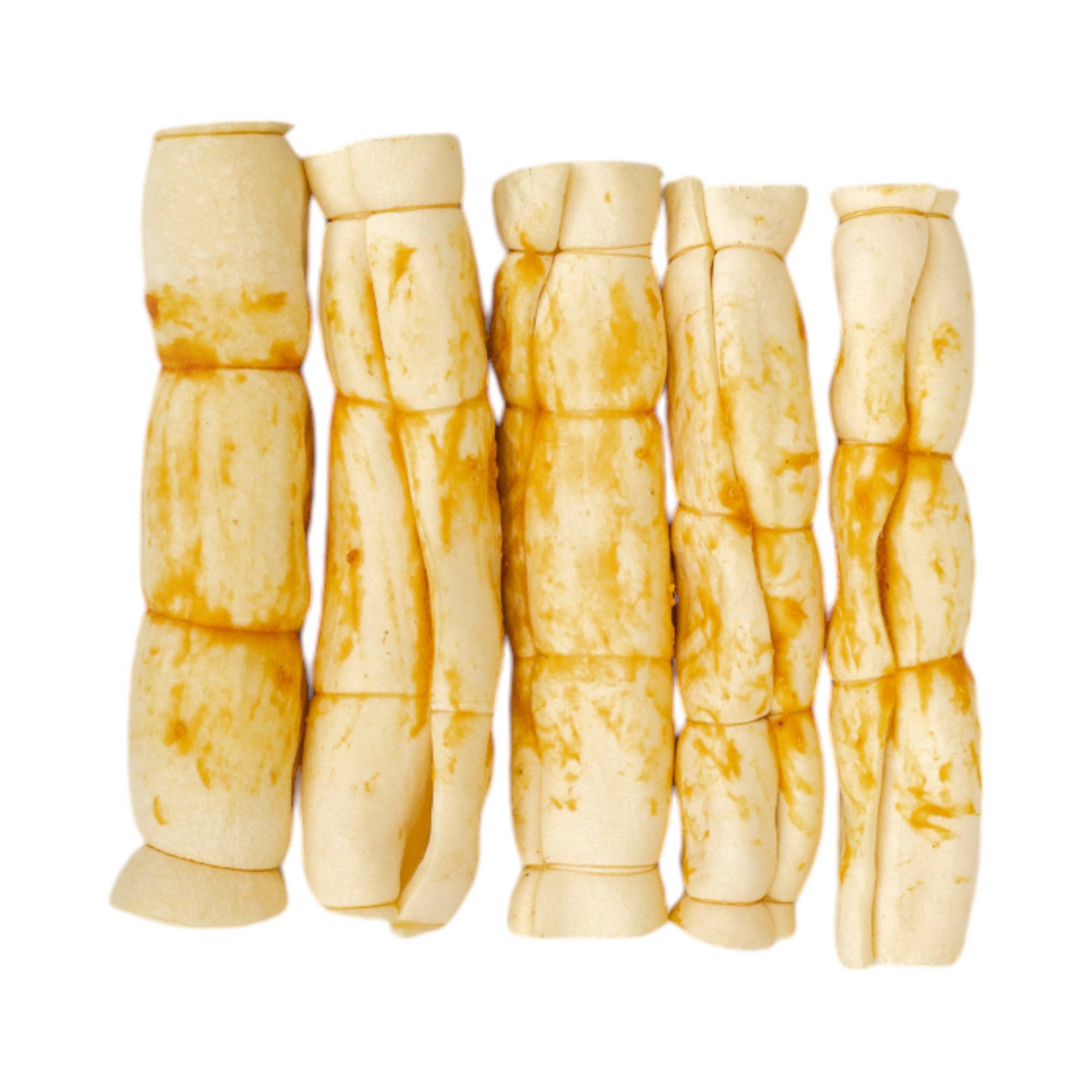 9"-10" Chicken Basted Beef Cheek Rolls Dog Treats (5/Bag)