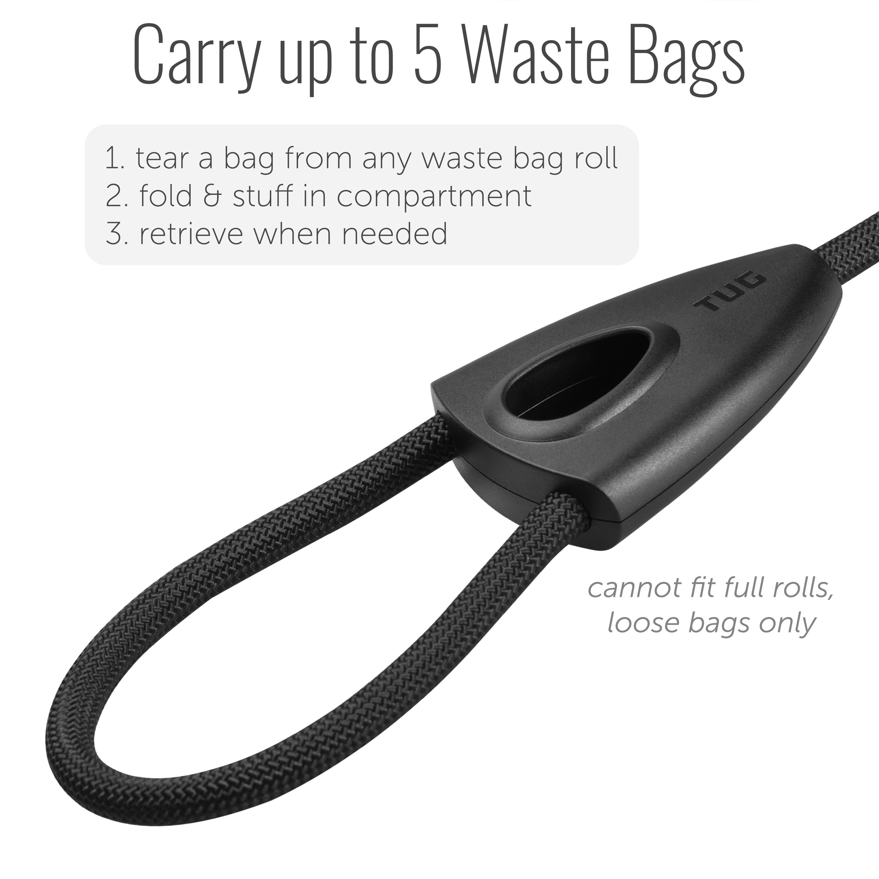 TUG 5 FT Dog Leash with Integrated Oval Dispenser: Green