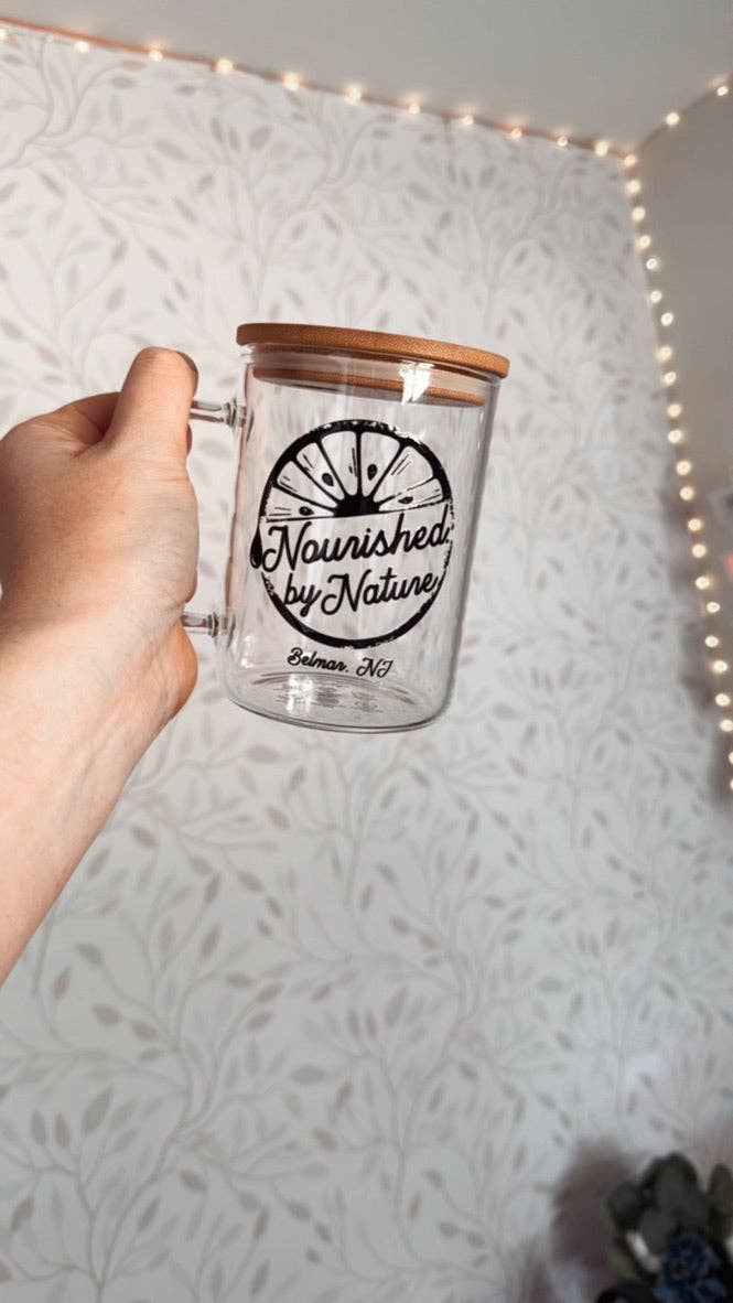 CUSTOM LOGO | UVDTF | 15oz Mug with Handle, Bamboo Lid & Straw: Frosted