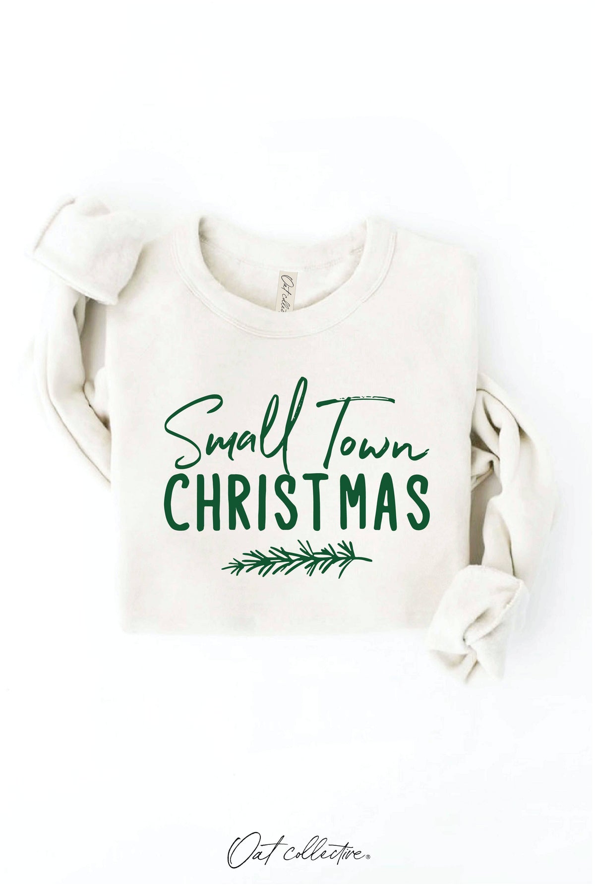 SMALL TOWN CHRISTMAS Graphic Sweatshirt: HEATHER DUST / L