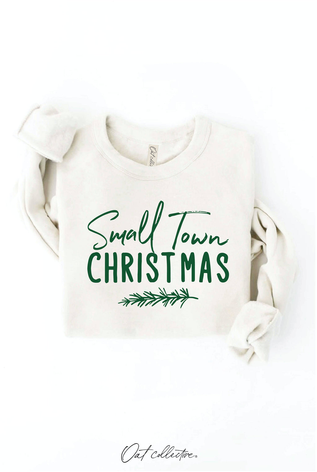 SMALL TOWN CHRISTMAS Graphic Sweatshirt: HEATHER DUST / XL