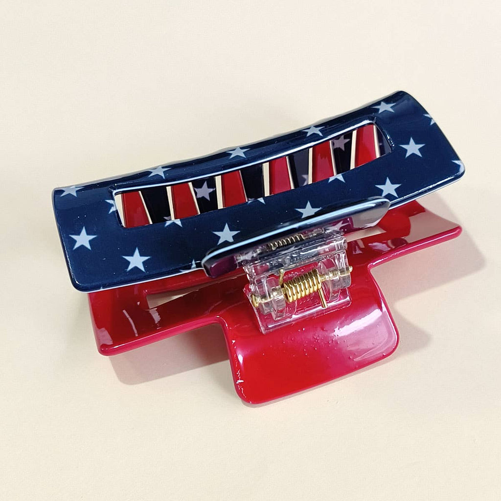 4TH OF JULY RECTANGLE HAIR CLAW CLIPS_CWAHA0700: NAVY / (OS) 3