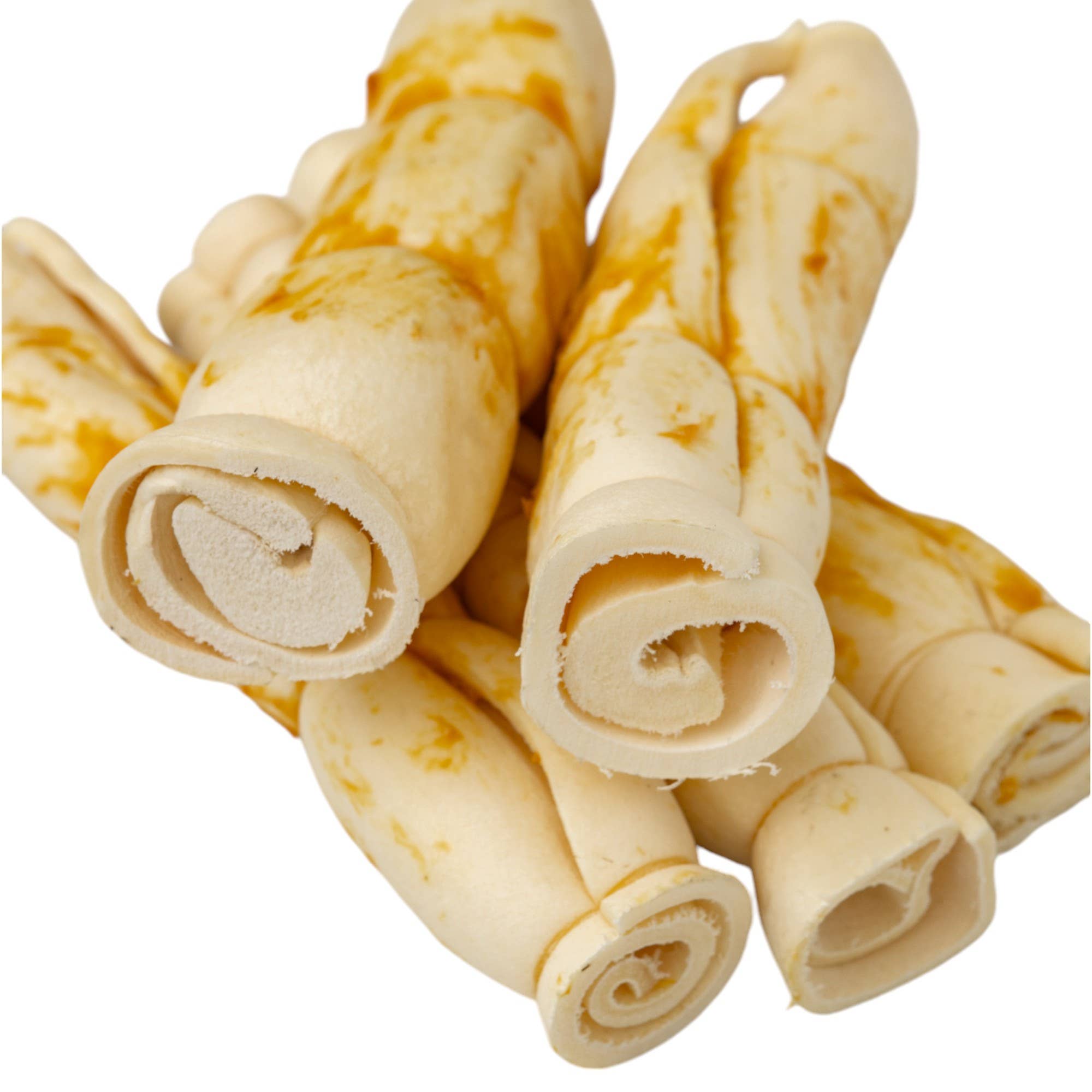 9"-10" Chicken Basted Beef Cheek Rolls Dog Treats (5/Bag)