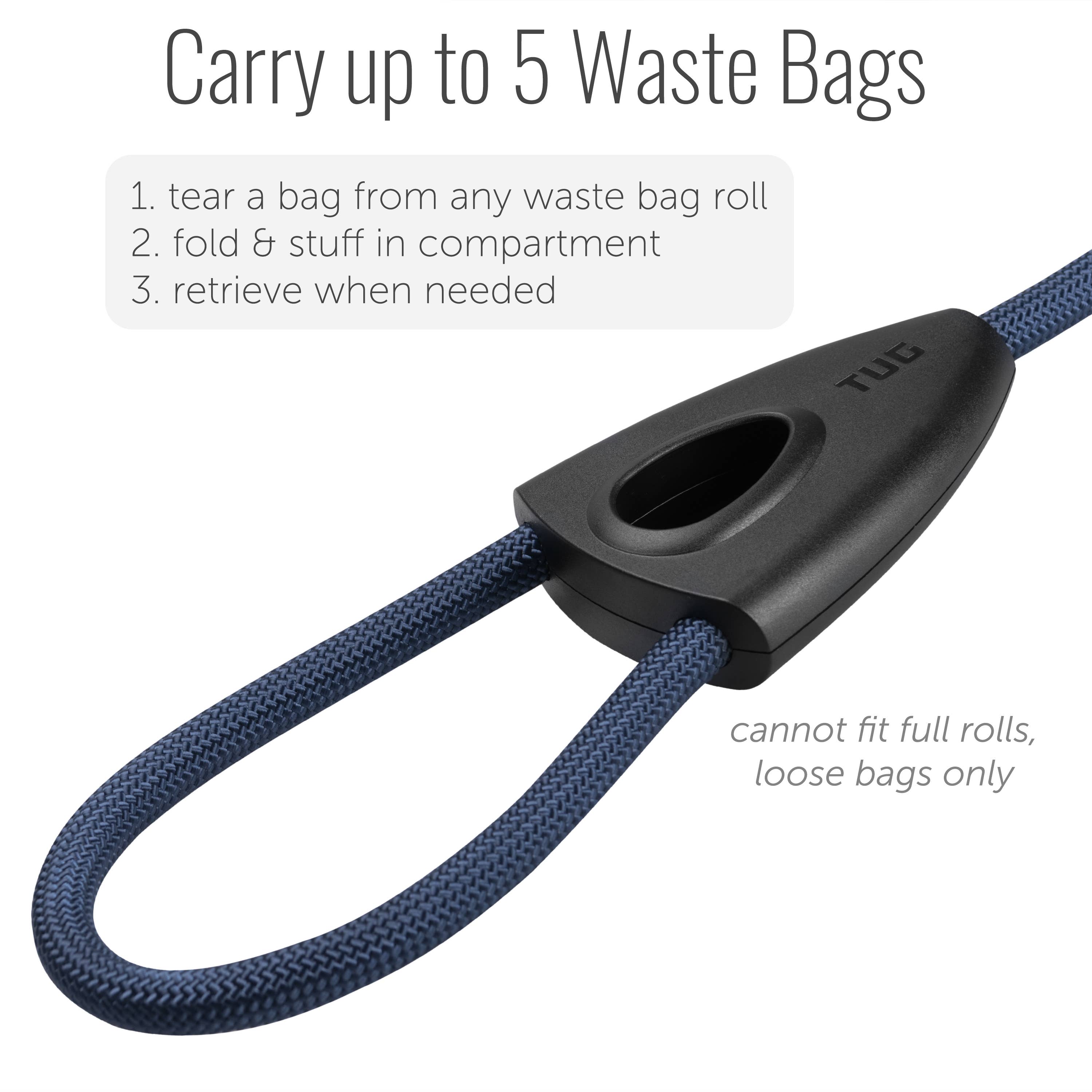 TUG 5 FT Dog Leash with Integrated Oval Dispenser: Green