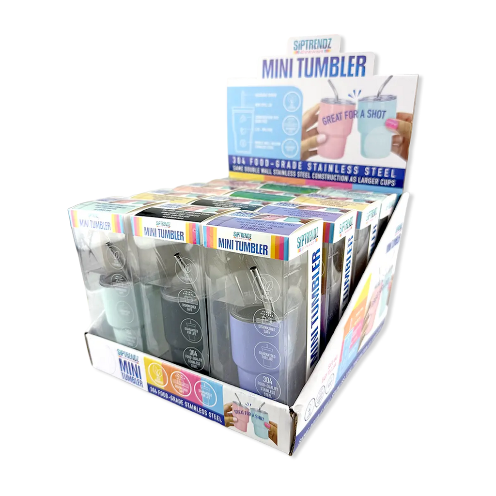 Mini Shot 2oz Stainless Steel Tumblers Boxed - 12/Display: Wholesale Price
