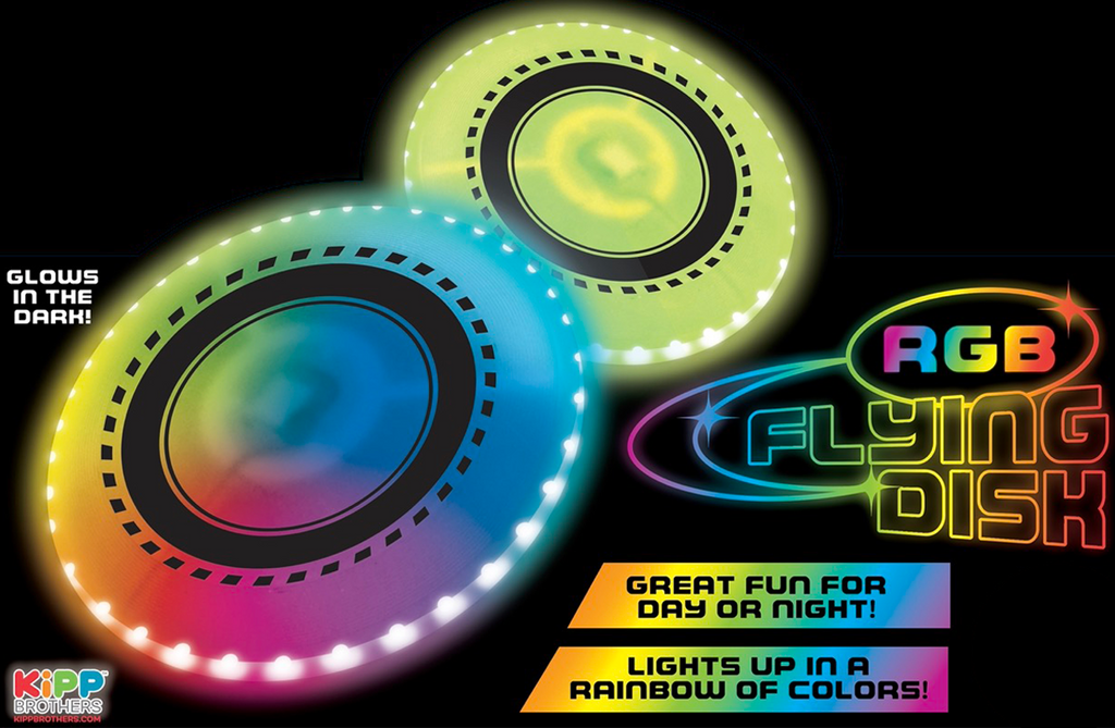 RGB Glow in the Dark Light-up Flying Disc - 6/Display: Wholesale Price
