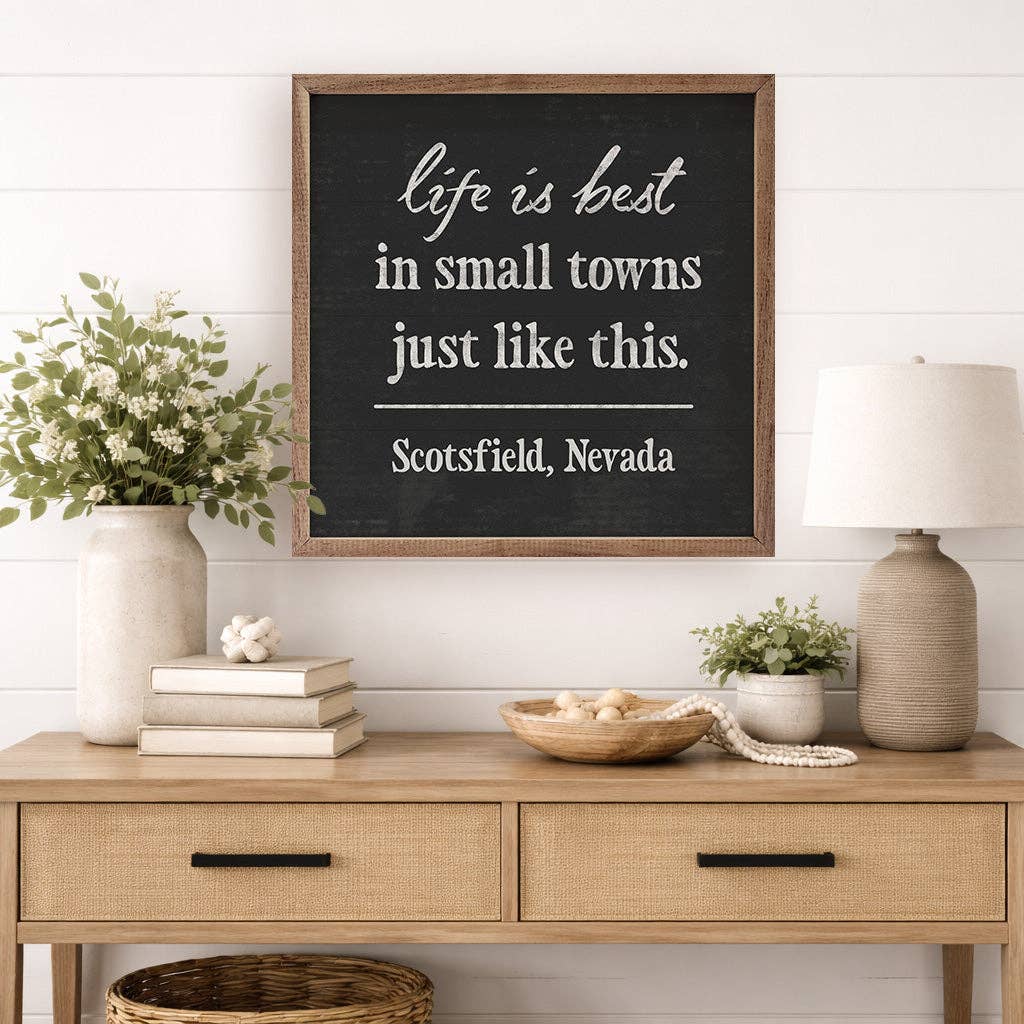 Life Is Best In Small Town Personalized: White / 4x4