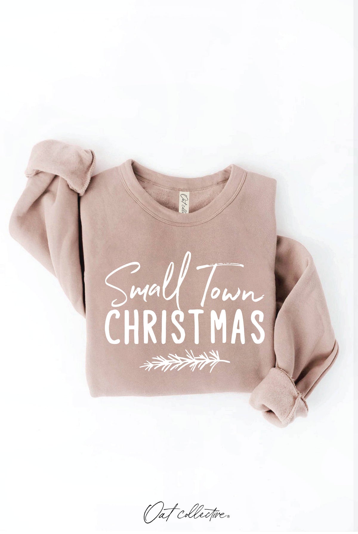 SMALL TOWN CHRISTMAS Graphic Sweatshirt: HEATHER DUST / S