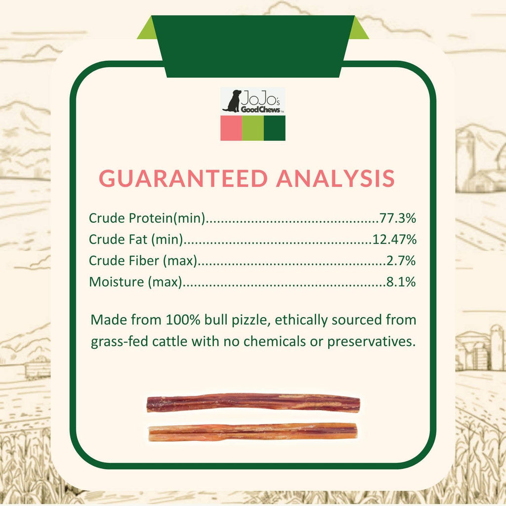 Natural Beef Bully Stick Dog Treats - 12" Jumbo (25/Bag)