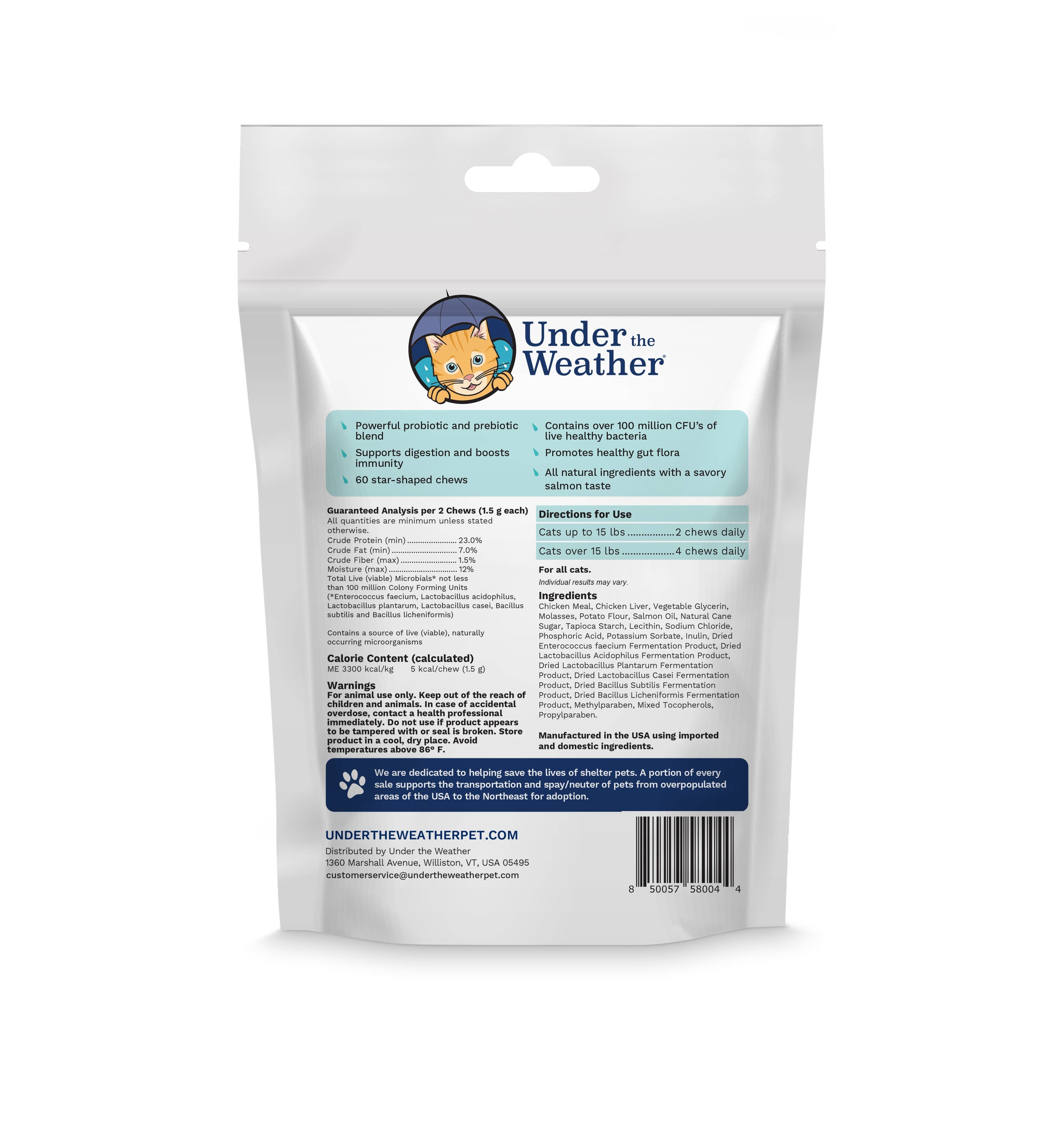 Under the Weather Cat Probiotic Chews 60 ct.