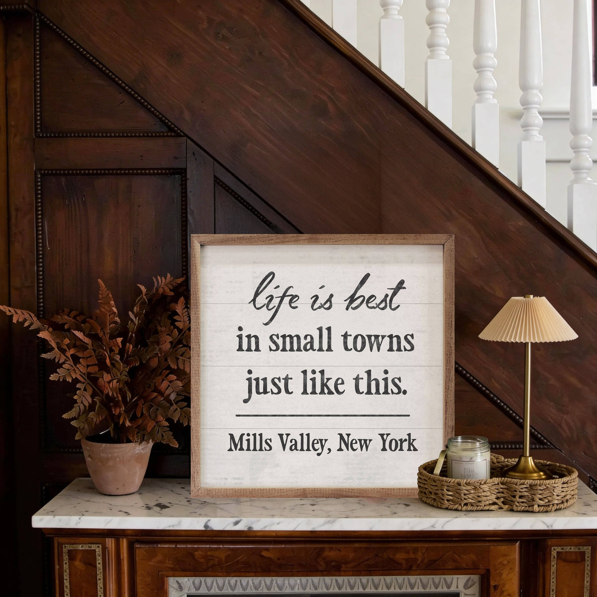 Life Is Best In Small Town Personalized: White / 4x4