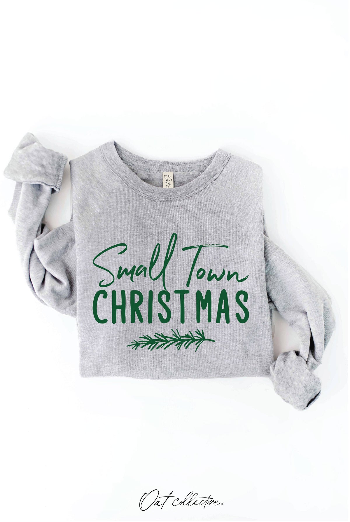 SMALL TOWN CHRISTMAS Graphic Sweatshirt: HEATHER DUST / S