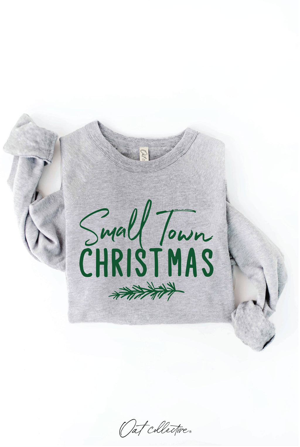 SMALL TOWN CHRISTMAS Graphic Sweatshirt: HEATHER DUST / M