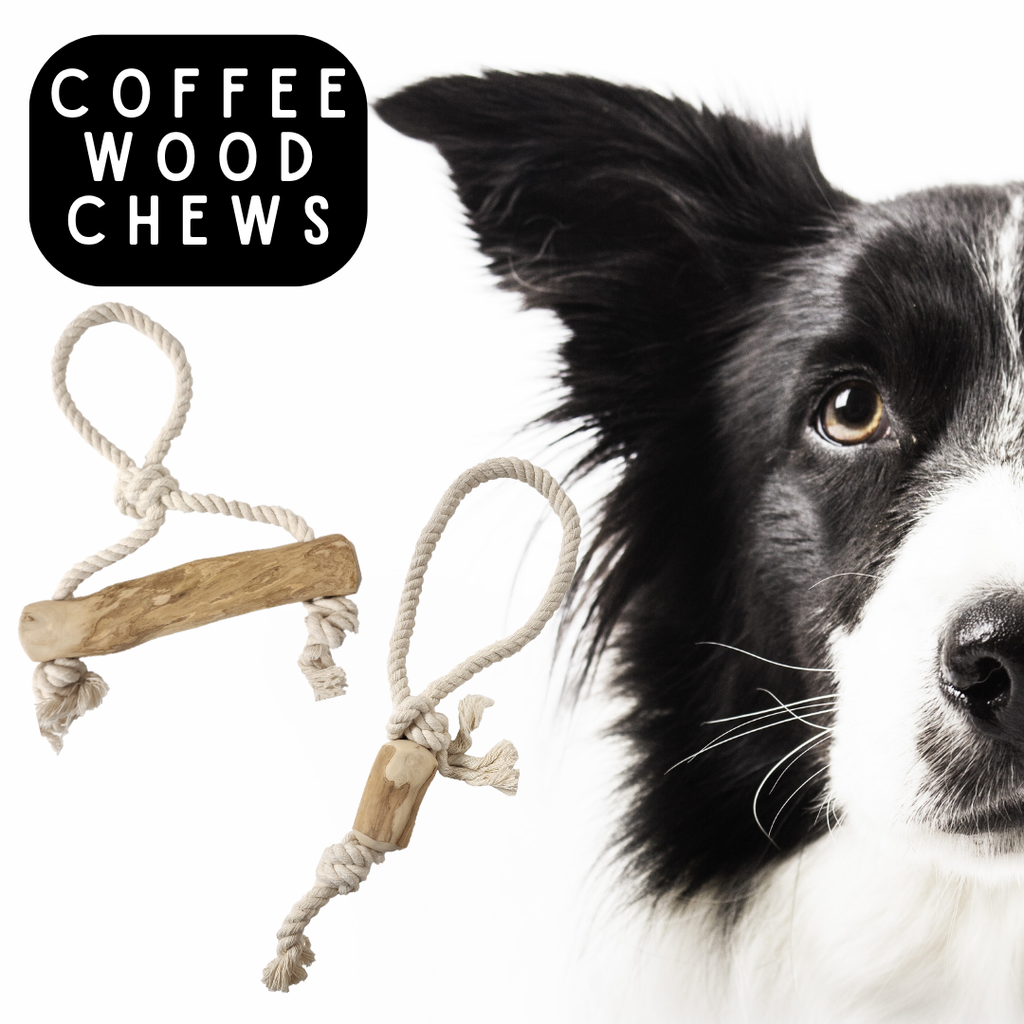 COFFEE WOOD and ROPE tug and chews! Made with real, ecologic: Long