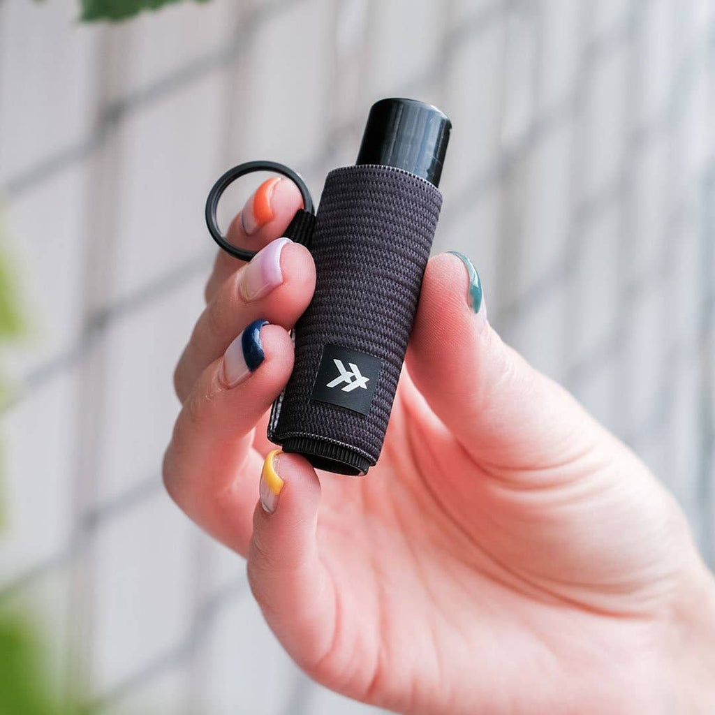Black - Chapstick Holder Keychain: Black