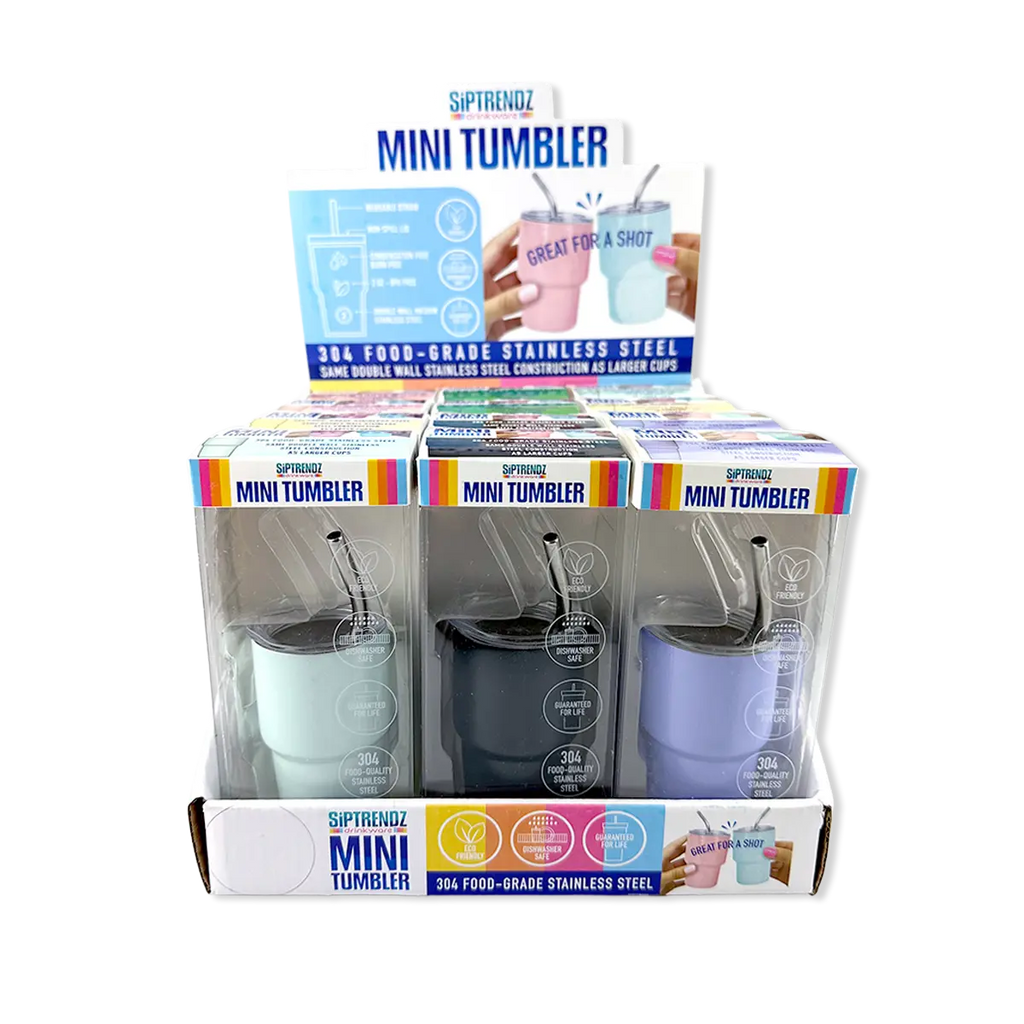 Mini Shot 2oz Stainless Steel Tumblers Boxed - 12/Display: Wholesale Price