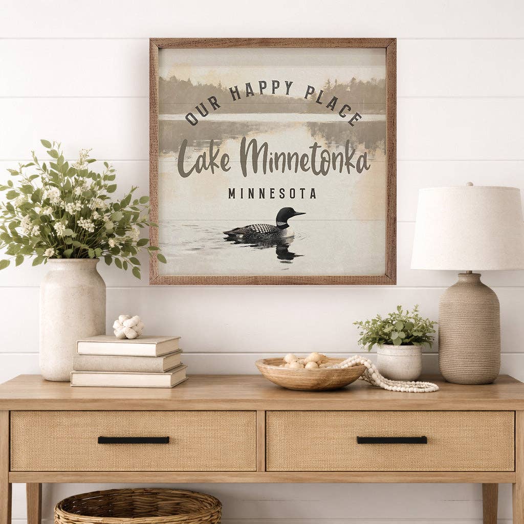 Our Happy Place Loon Personalized: 12x12