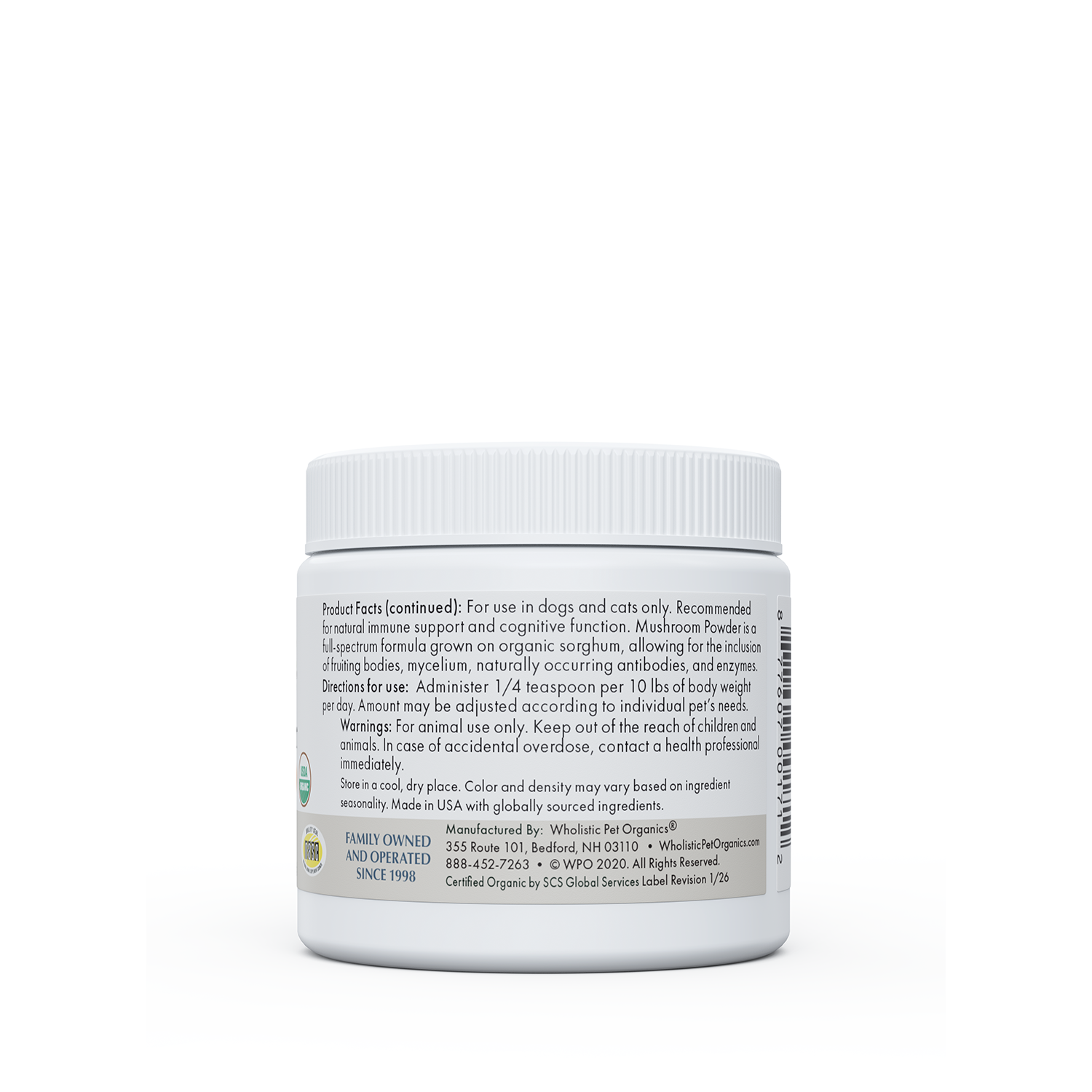 Mushroom Powder: 2 oz
