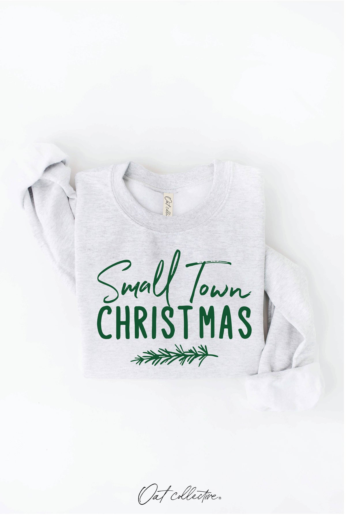 SMALL TOWN CHRISTMAS Graphic Sweatshirt: HEATHER DUST / M