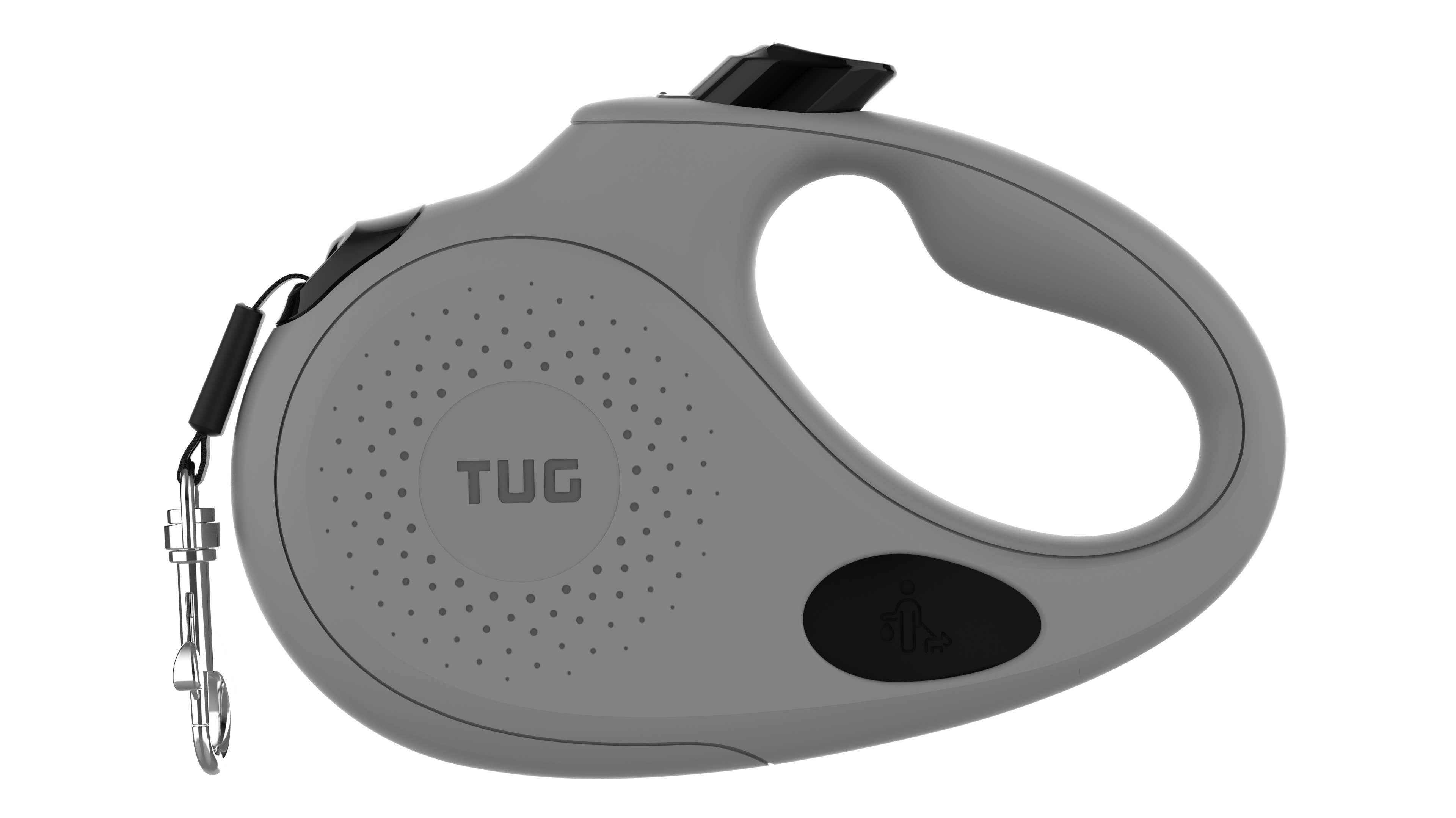 TUG Retractable Dog Leash with Integrated Dispenser: Black / Small