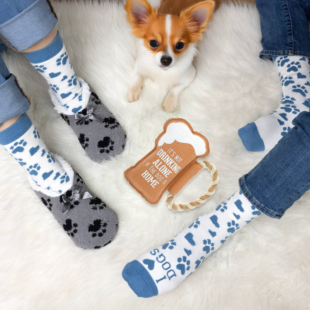 Dog Is Home - 8" Canvas Dog Toy on Rope