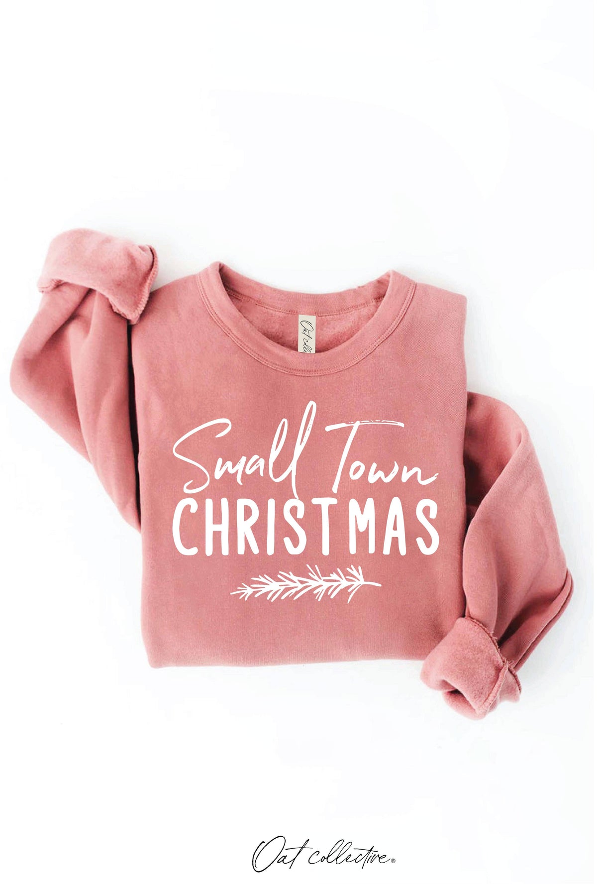 SMALL TOWN CHRISTMAS Graphic Sweatshirt: HEATHER DUST / XL