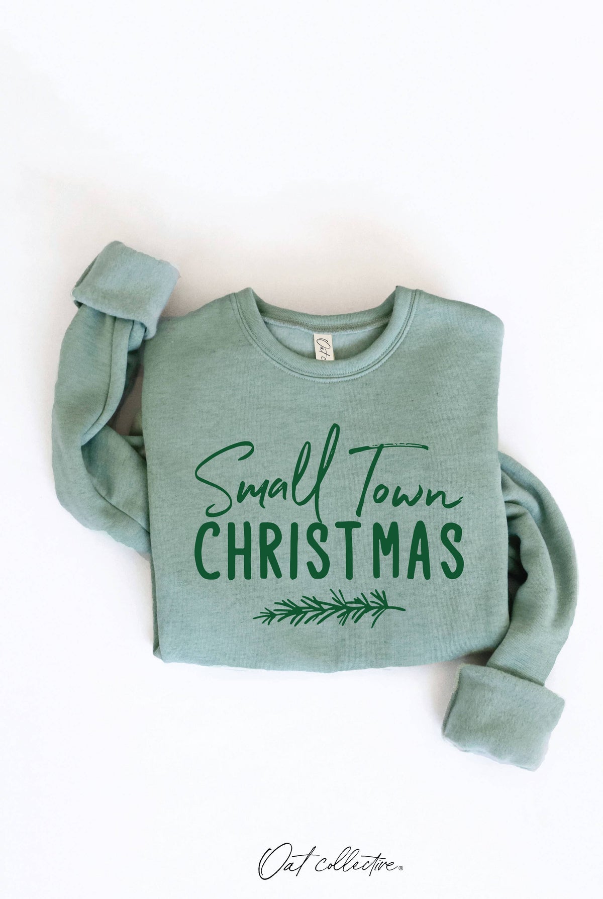 SMALL TOWN CHRISTMAS Graphic Sweatshirt: HEATHER DUST / L