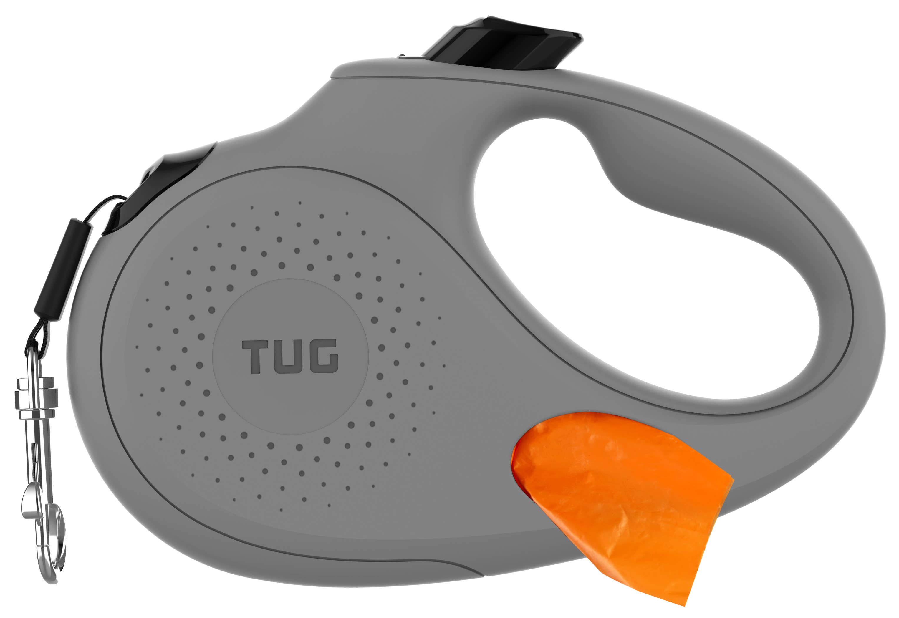 TUG Retractable Dog Leash with Integrated Dispenser: Black / Small