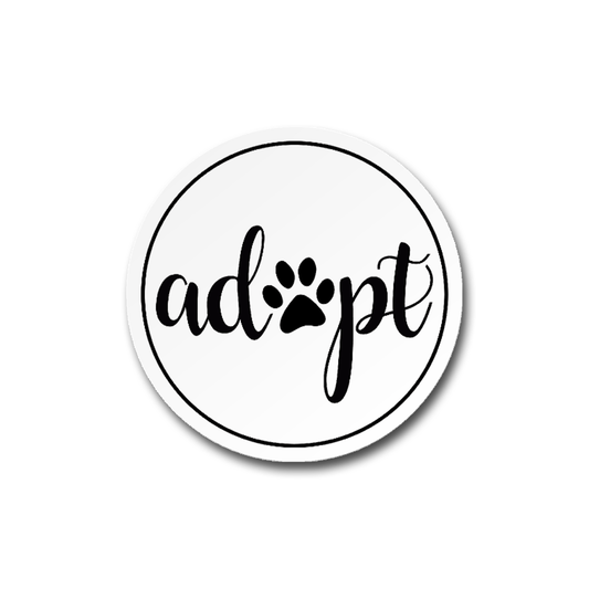 Adopt Animal Sticker Vinyl Decal: 3"