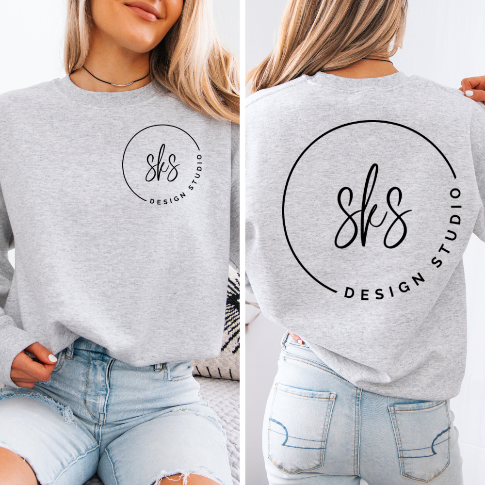 CUSTOM LOGO | Unisex Crewneck Sweatshirt: Ash / XS