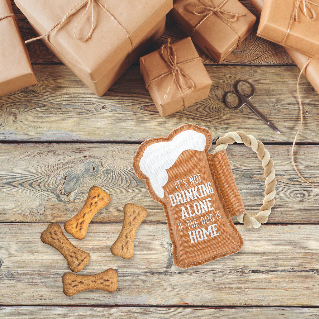 Dog Is Home - 8" Canvas Dog Toy on Rope