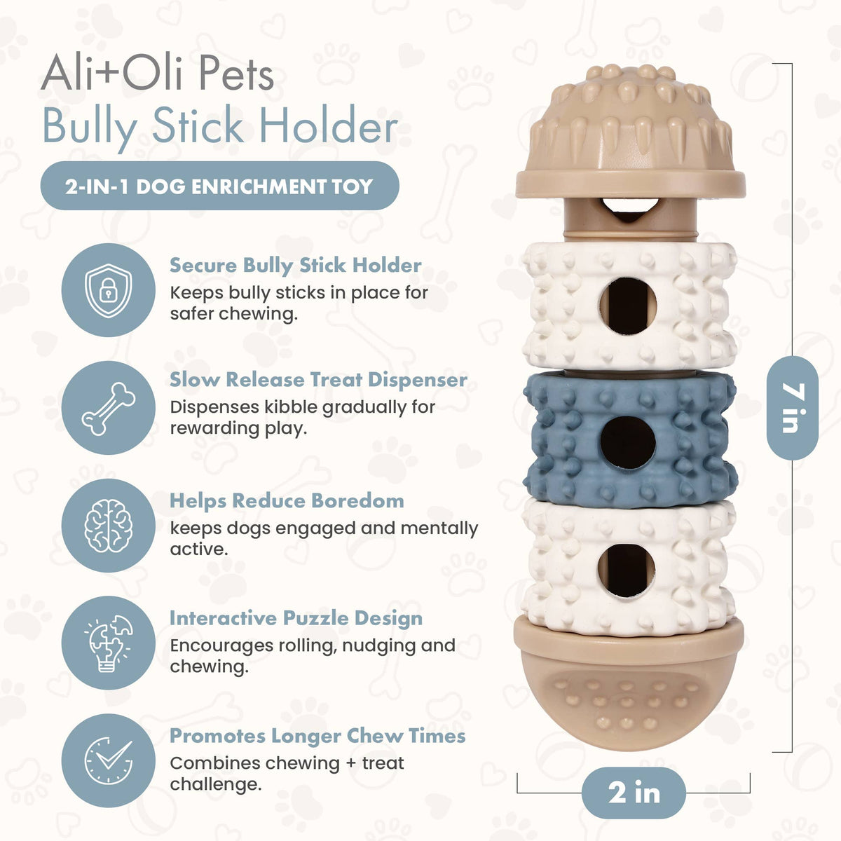 Ali+Oli Pets Bully Stick Holder & Treat Dispensing Dog Toy