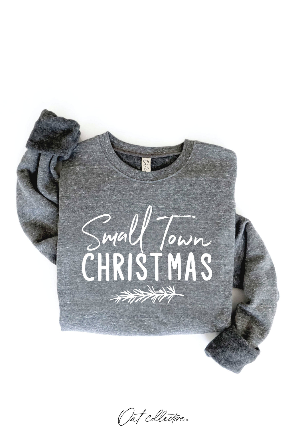 SMALL TOWN CHRISTMAS Graphic Sweatshirt: HEATHER DUST / M