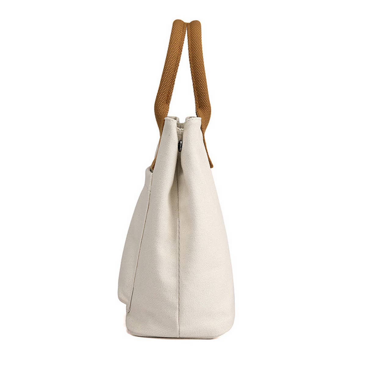 SIMPLE CANVAS UNDERARM HANDBAG TOTE BAG_CWAB1263: White / (OS) 1