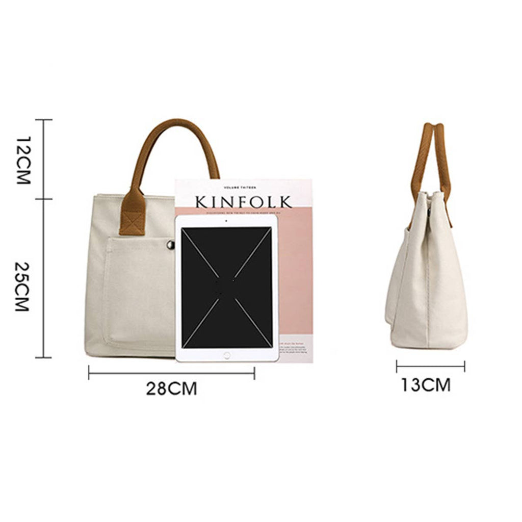 SIMPLE CANVAS UNDERARM HANDBAG TOTE BAG_CWAB1263: White / (OS) 1