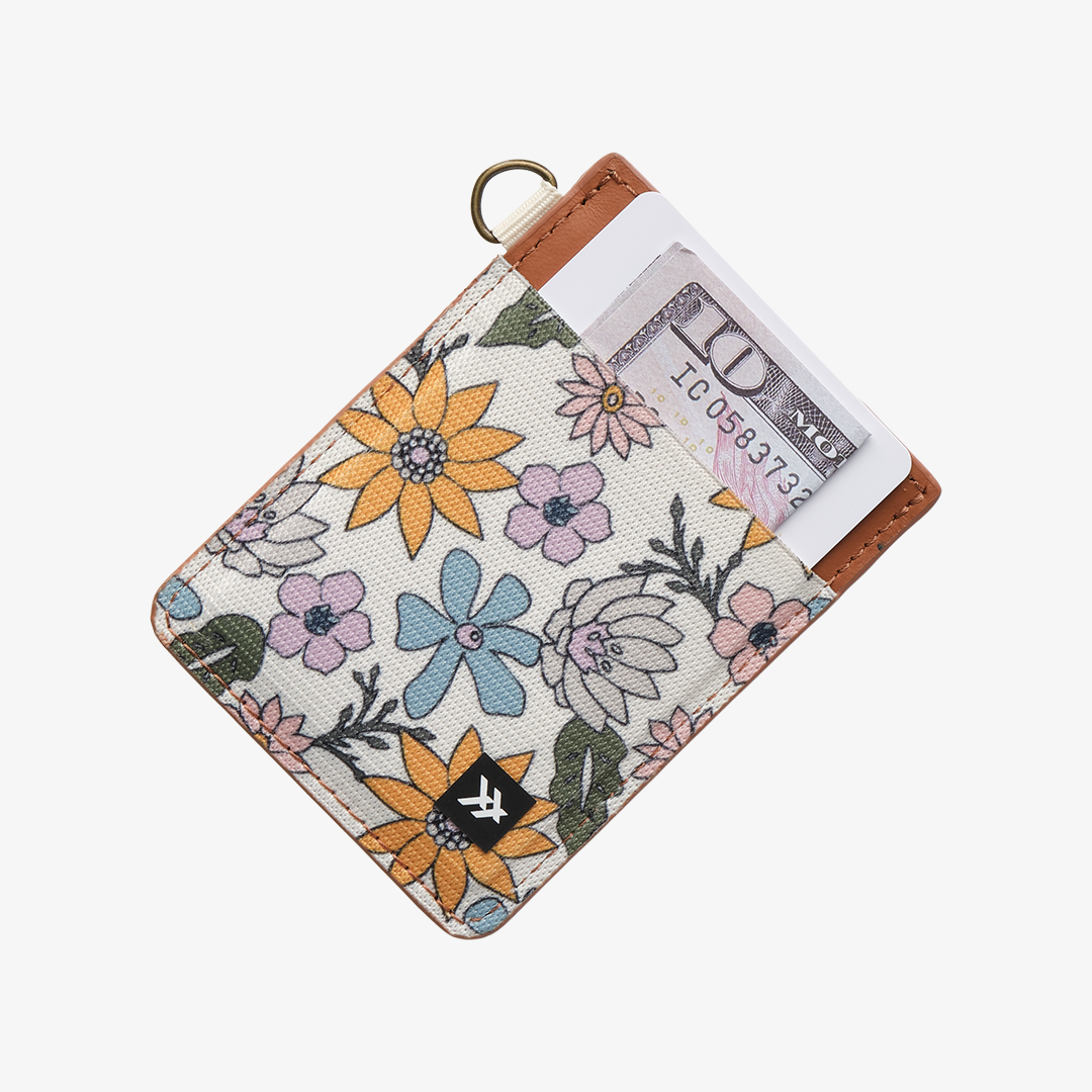 Mountain Flowers - Vertical Leather Wallet: Mountain Flowers