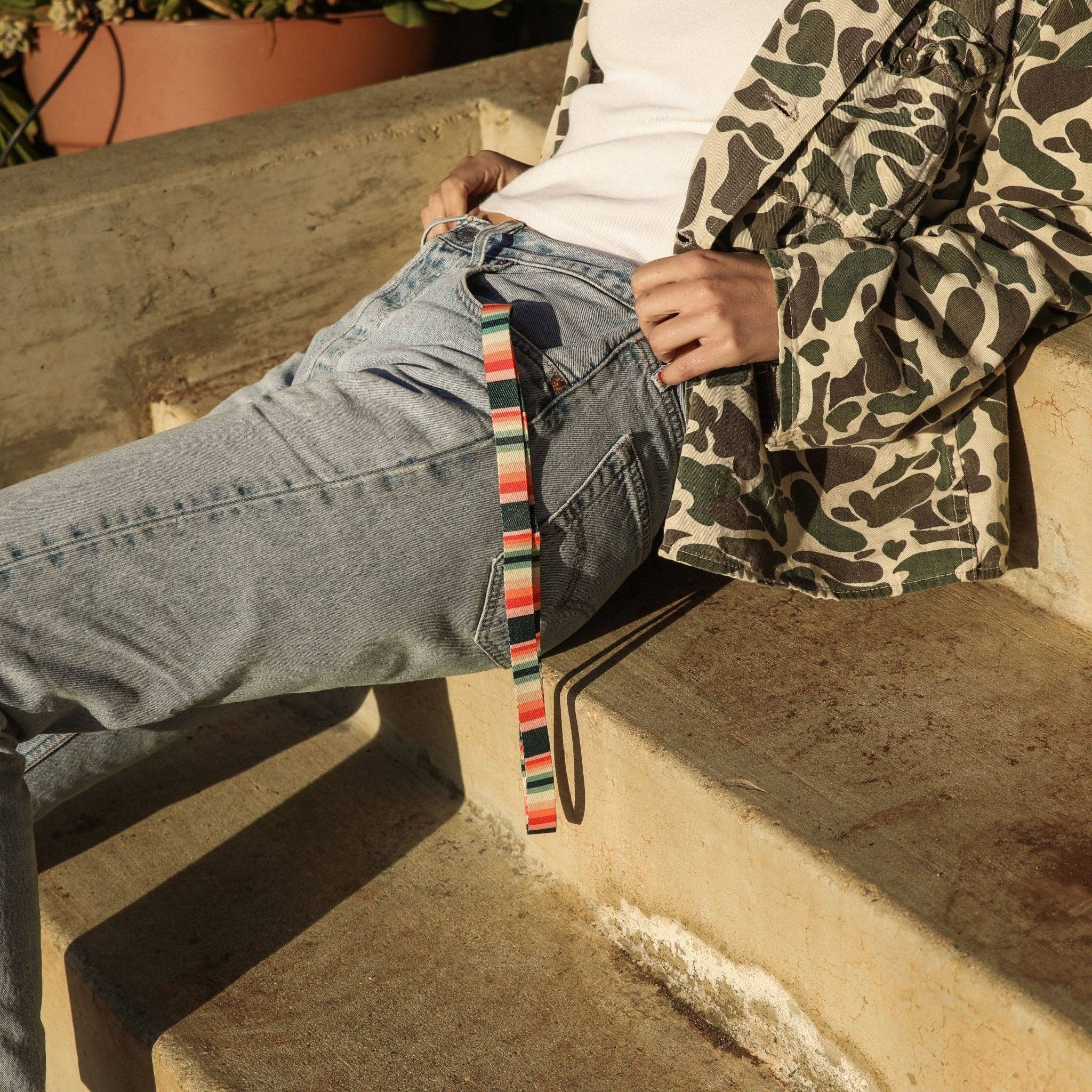 Renae - Neck Lanyard: Green/Red