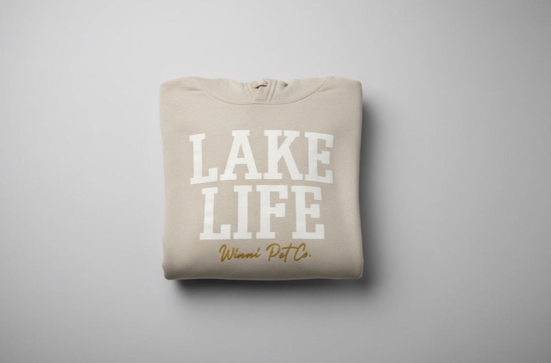 Lake Life Cropped Crème Hoodie XL