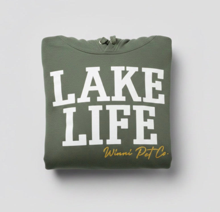 Lake Life Cropped Green Hoodie M