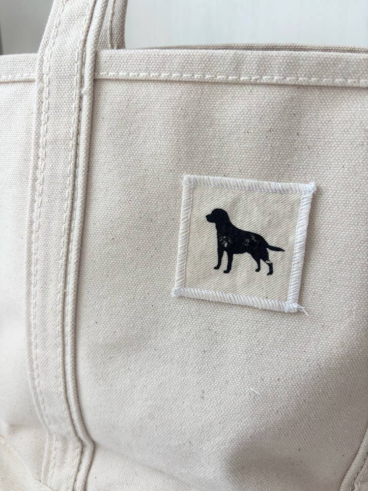 Pawprint and Dog Canvas Mini Boat Tote: Half paw print half dog